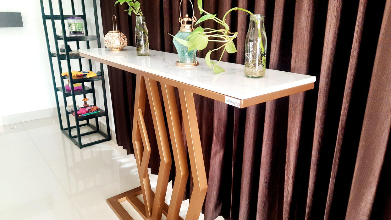 Sparkenzy Modern Console Table for Living Room with Marble Top | Entryway foyer table