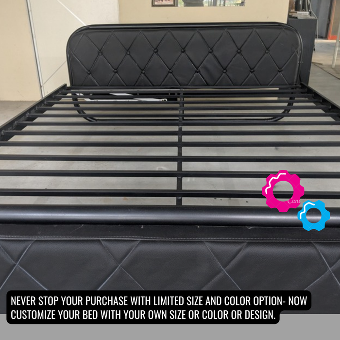 Sparkenzy Premium Upholstered Metal Bed with Storage Cushioned Bed