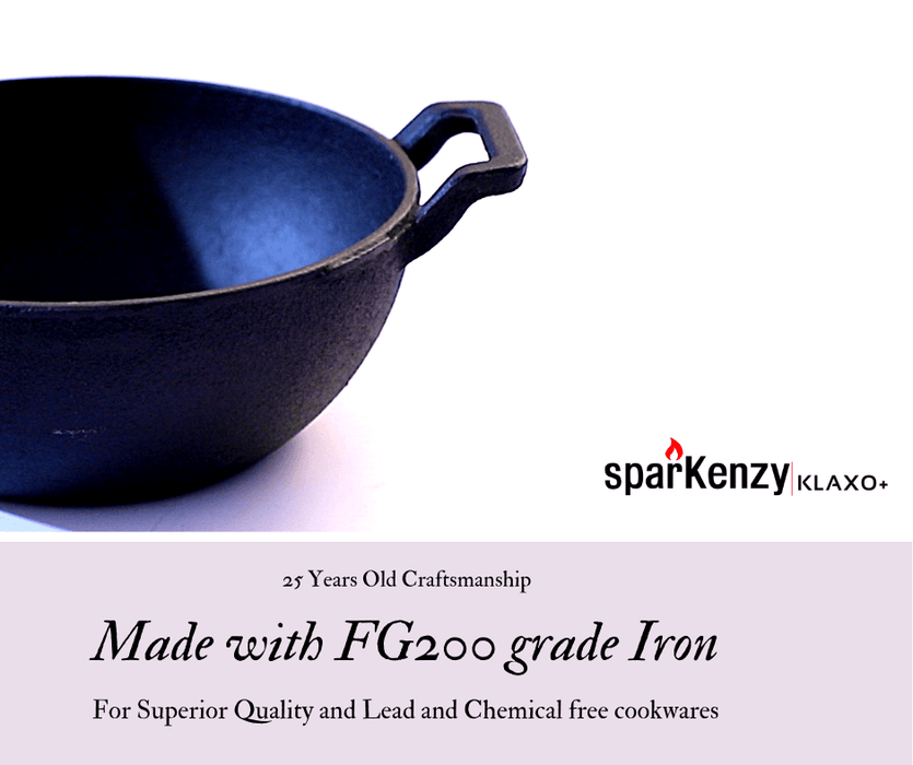 Sparkenzy cast iron dosa tawa |  iron kadai | dutch oven | Combo