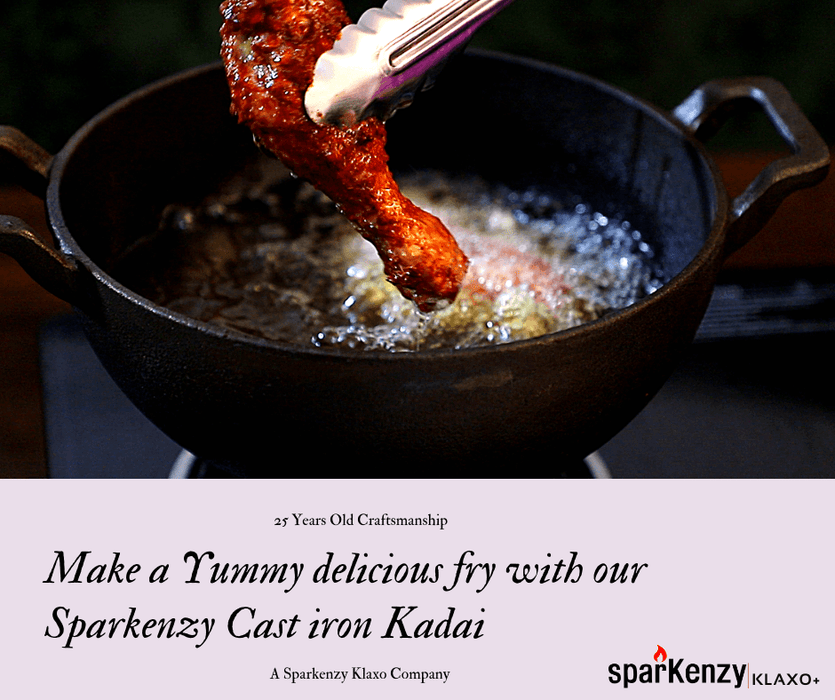 Sparkenzy cast iron dosa tawa |  iron kadai | dutch oven | Combo