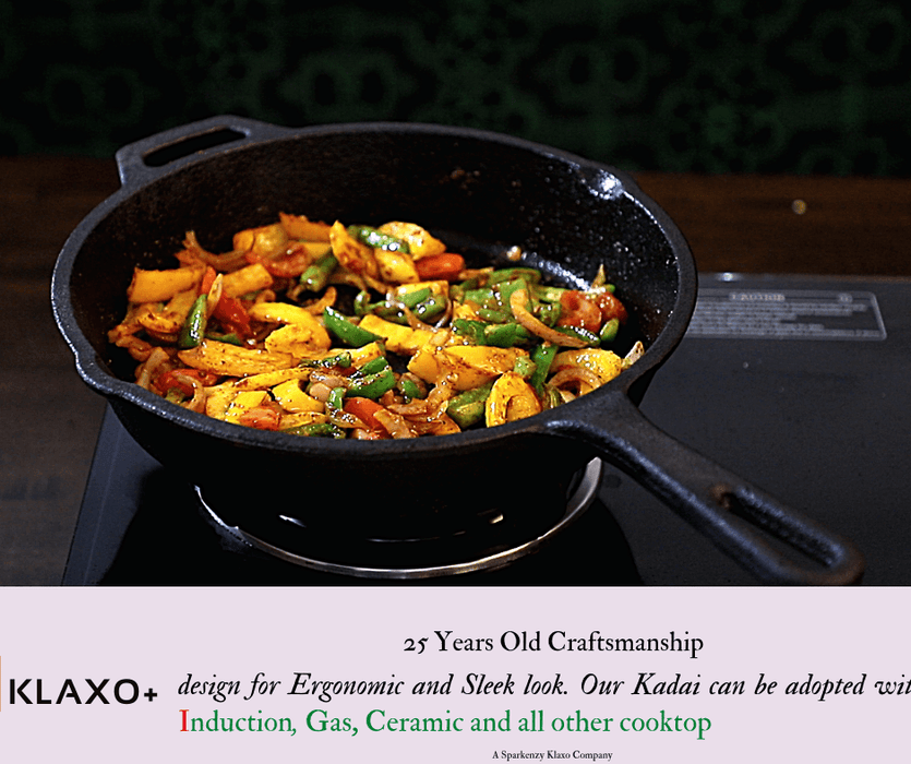 Sparkenzy cast iron skillet 10 inch |  paniyaram pan 12 pit |  dutch oven | combo