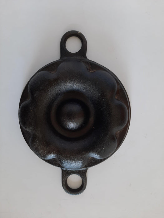 Sparkenzy Cast Iron Pre Seasoned Paniyaram with lid / Paddu Pan |  9 Pit | 8 inch