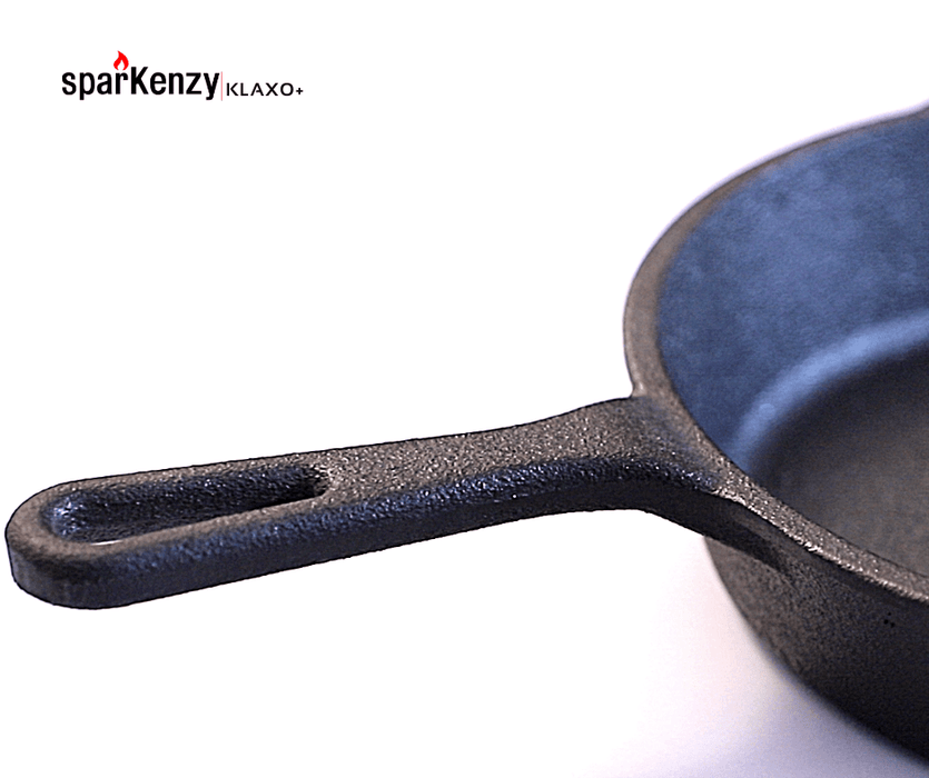 Sparkenzy Pre seasoned Cast iron Skillet 10 inch | Fish fry pan 9 inch | dutch oven | Combo