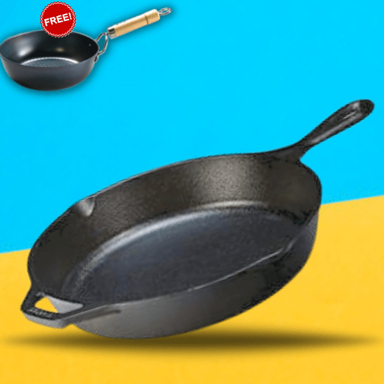 Sparkenzy Cast Iron Pre Seasoned Skillet Pan | Pizza Pan | Tawa | 10 inch