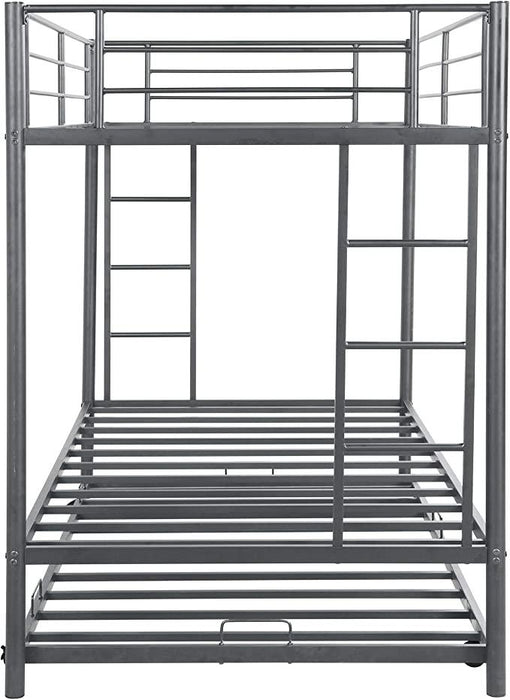 Sparkenzy HD Metal Bunk Cot with trundle for Adults and kids | Triple Bunk Bed