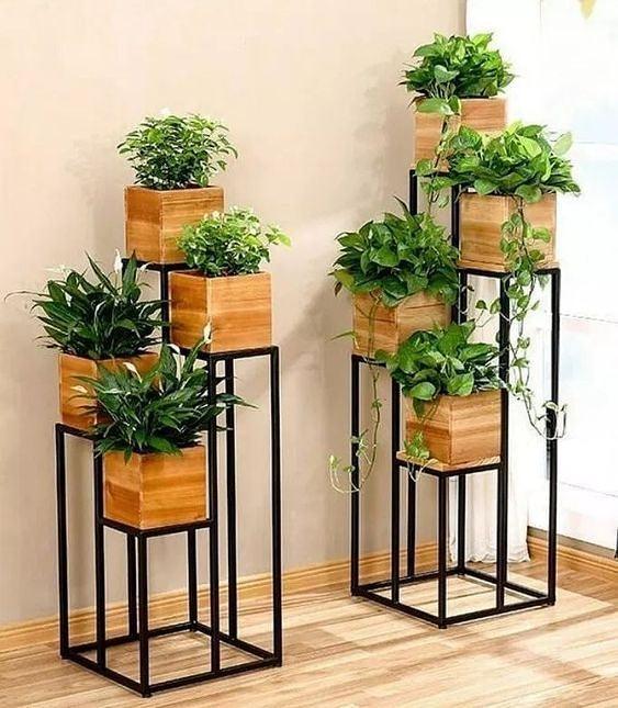 potted plant stand indoor Sparkenzy 4-Tier Iron Plant Pot Stand for Indoor