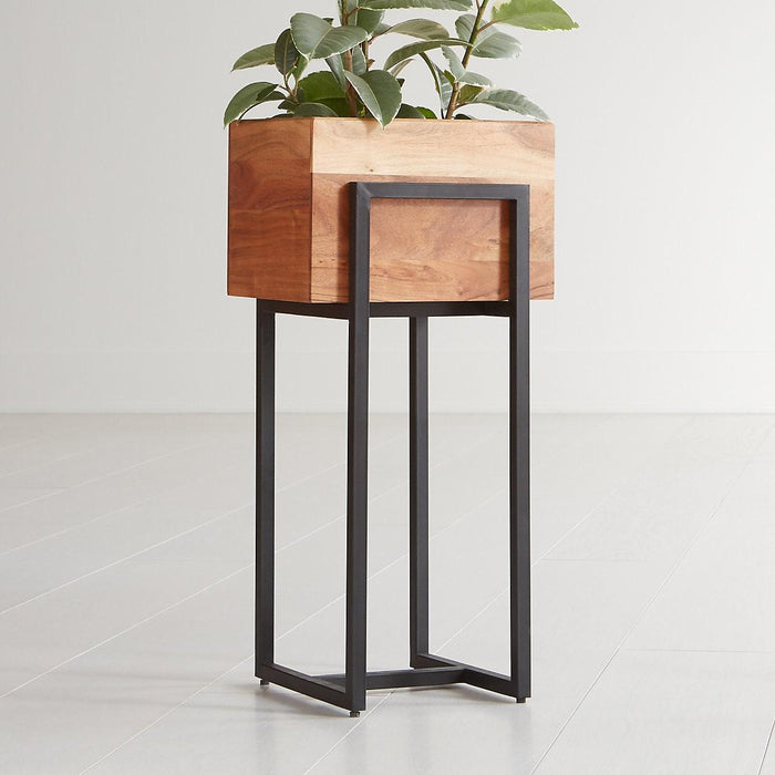 wooden planter pot stand