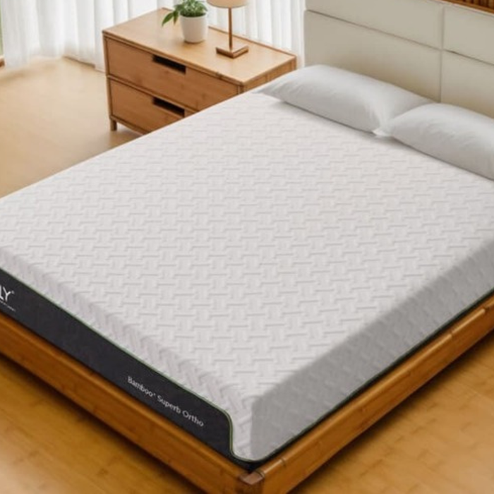 Sparkenzy Weikkenson Hybrid Memory Foam Mattress with Bamboo Zipper Fabric 6" | Dual Comfort | Orthopedic