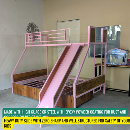 Sparkenzy Bunk Bed with slide | Twin Bunk cot