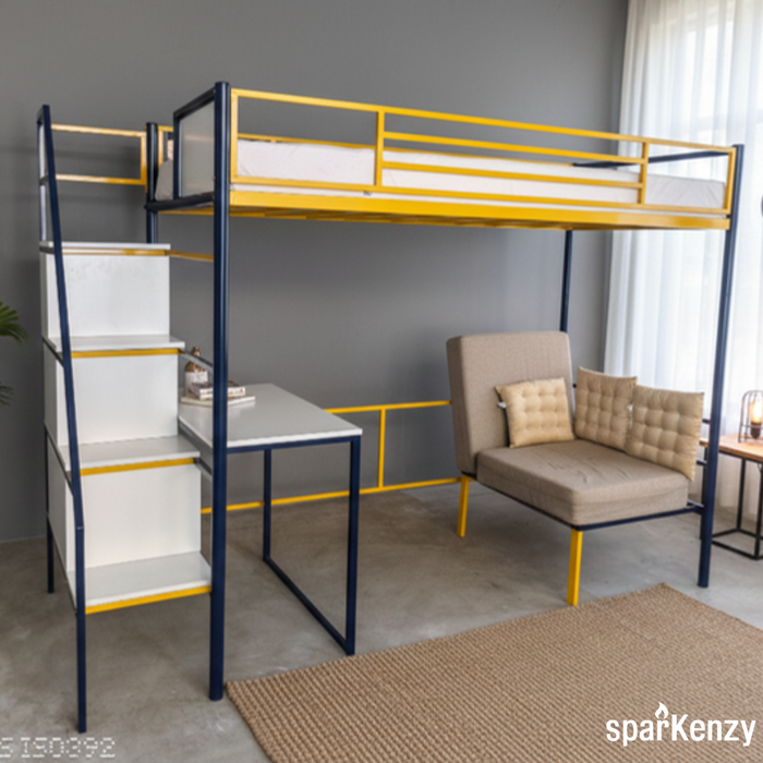 Sparkenzy Loft Bed with study table | Workstation, Sofa and Stair case step