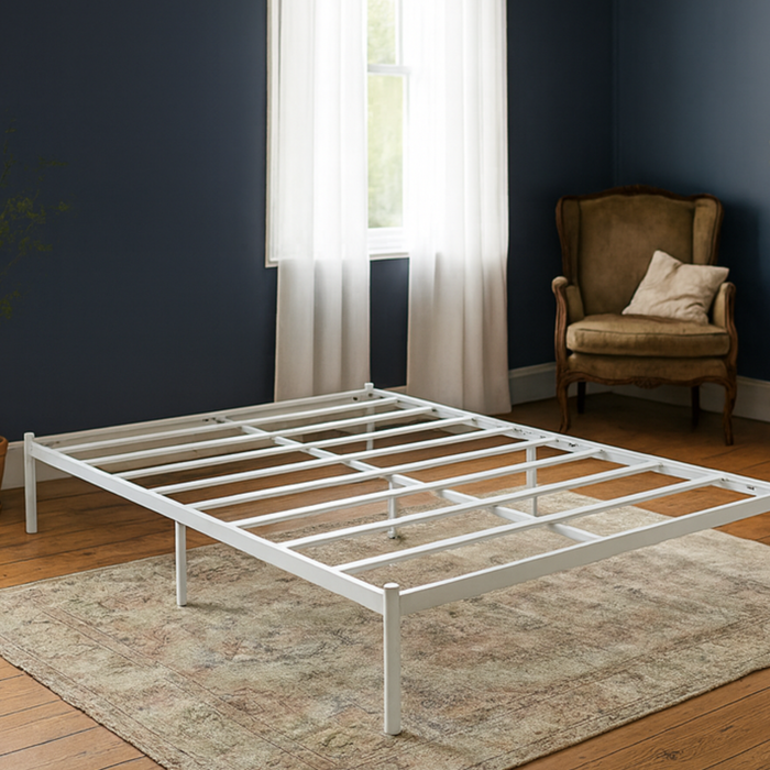 Sparkenzy Modern Steel Bed with Dual Comfort Mattress 6" with Bamboo fabric combo