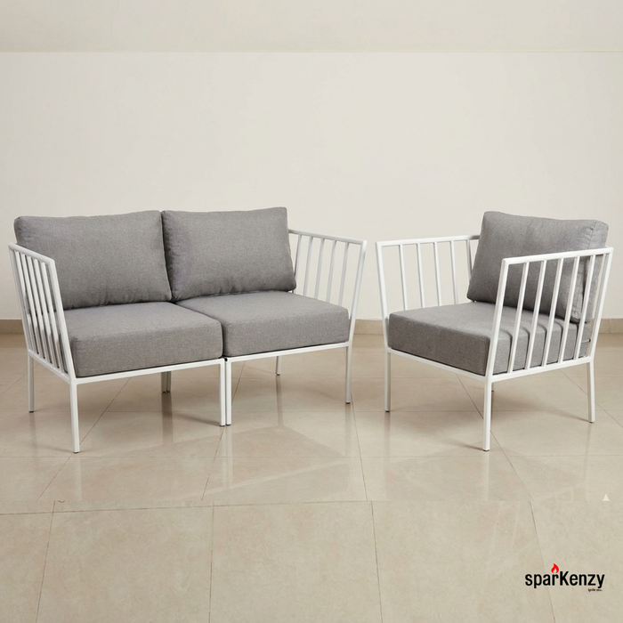 Sparkenzy Modern Steel Sofa with Cushion- Suitable for Outdoor/Indoor/Patio-3,4,5,6 Seater