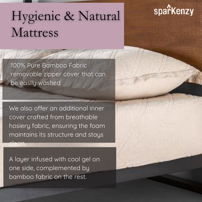 Sparkenzy Steel Bed with wooden Head and Foot Board | King/queen/double/single
