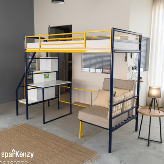 Sparkenzy Loft Bed with study table | Workstation, Sofa and Stair case step