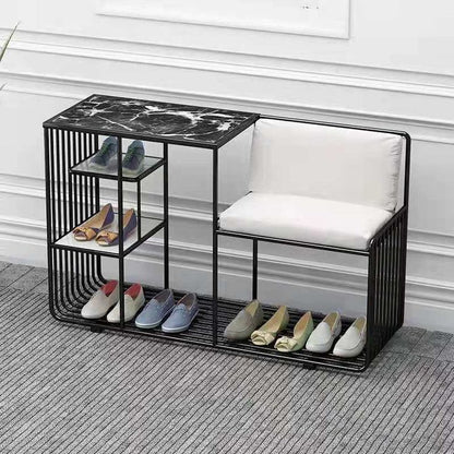 Sparkenzy Modern Shoe rack with Seat | Metal slipper stand