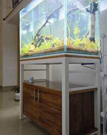 Sparkenzy Aquarium Stand with Wooden Cabinet | Fish Tank Stand Rack 2 Tier