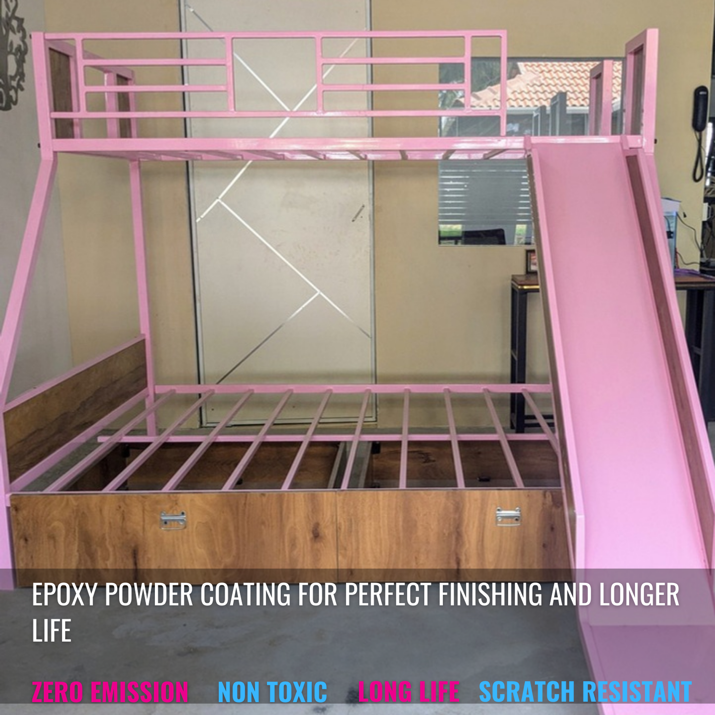 Sparkenzy Bunk Bed with slide | Twin Bunk cot