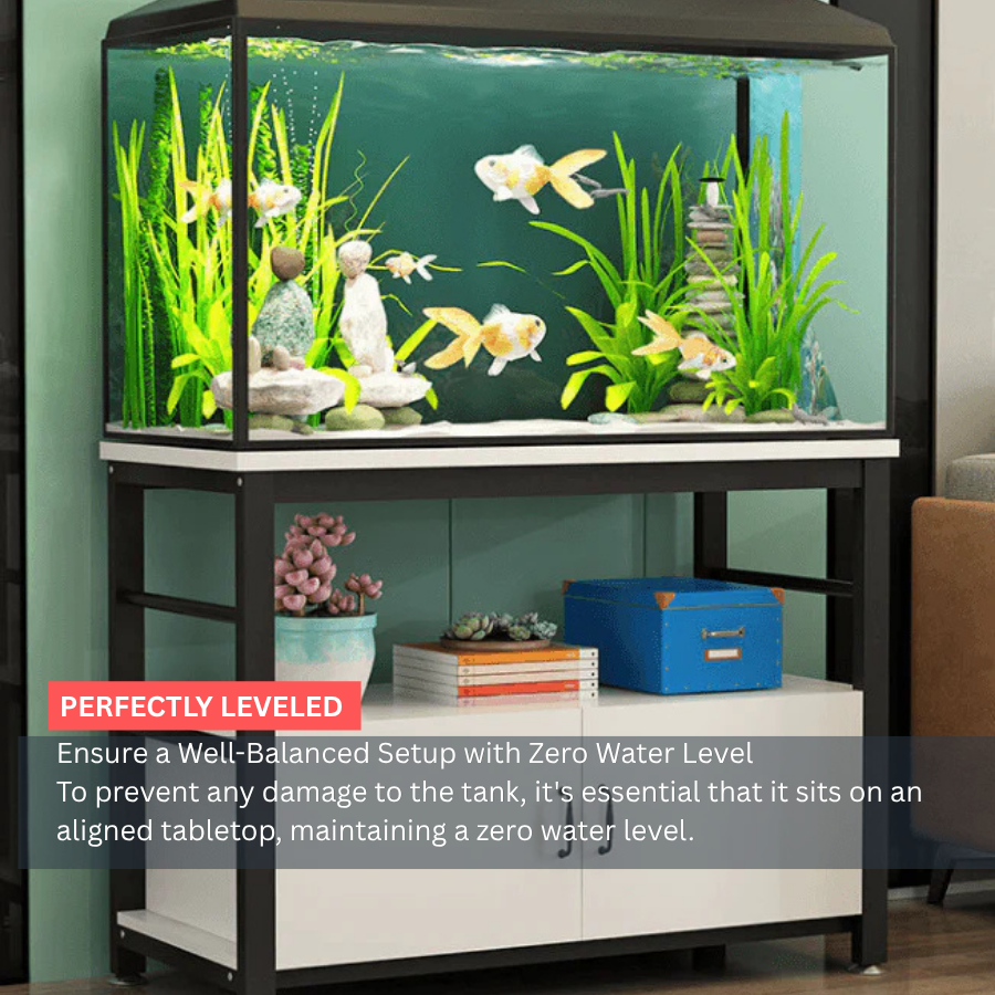 Sparkenzy Aquarium Stand with Wooden Cabinet | Fish Tank Stand Rack 2 Tier