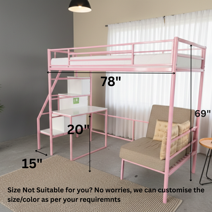 Sparkenzy Loft Bed with study table | Workstation, Sofa and Stair case step