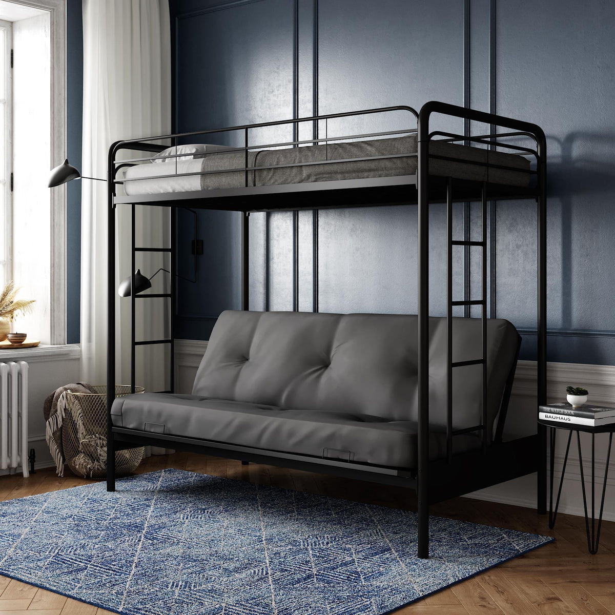 Sparkenzy Bunk bed with Sofa Foldable Couch cum bunk cot