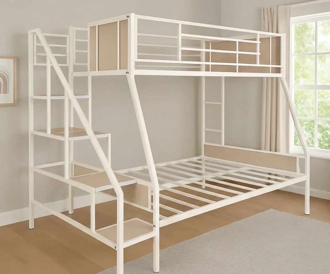 Sparkenzy HD Twin Bunk cot with Storage and stair case steps