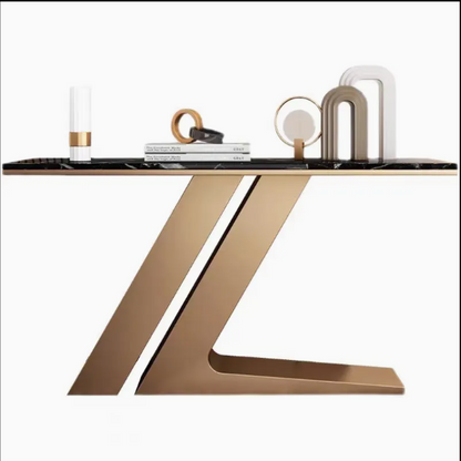 Sparkenzy Z type Console Table for Living room- Stainless Steel with PVD Coating