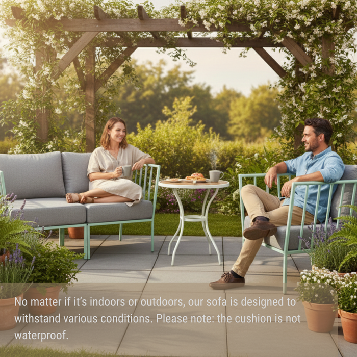 Sparkenzy Modern Steel Sofa with Cushion- Suitable for Outdoor/Indoor/Patio-3,4,5,6 Seater