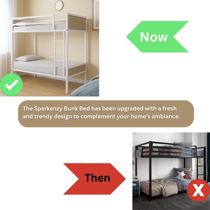 Sparkenzy bunk bed for Adults and kids | twin bunk bed frame | bunk bed