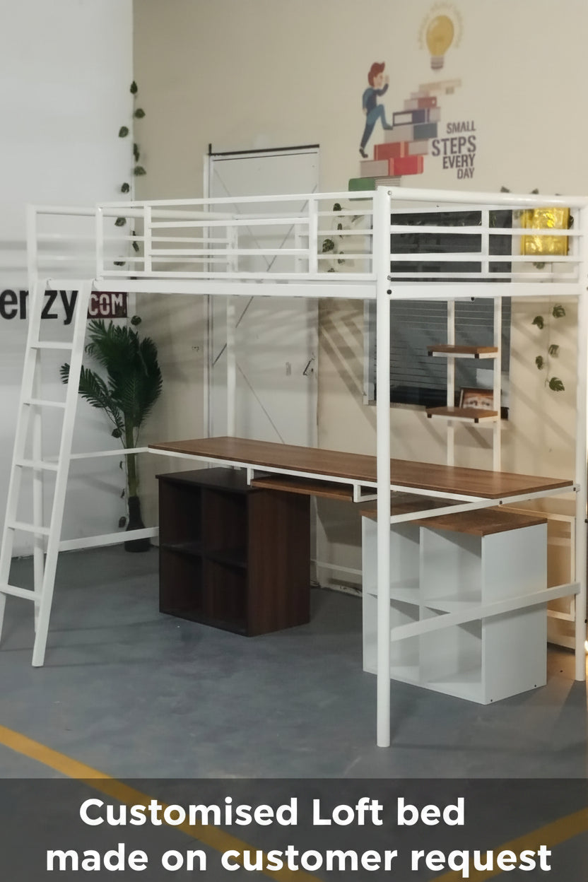 Sparkenzy Metal Bunk bed | Loft bed with Study /work desk