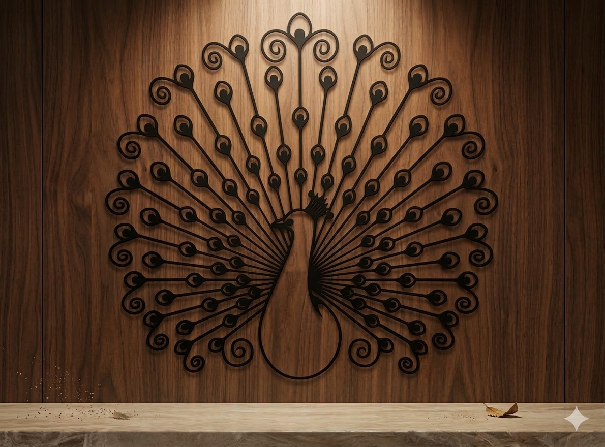 Sparkenzy Royal Peacock Metal Wall Art | Home & Office Wall Decor | Live Demo Before Shipping