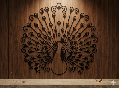 Sparkenzy Royal Peacock Metal Wall Art | Home & Office Wall Decor | Live Demo Before Shipping