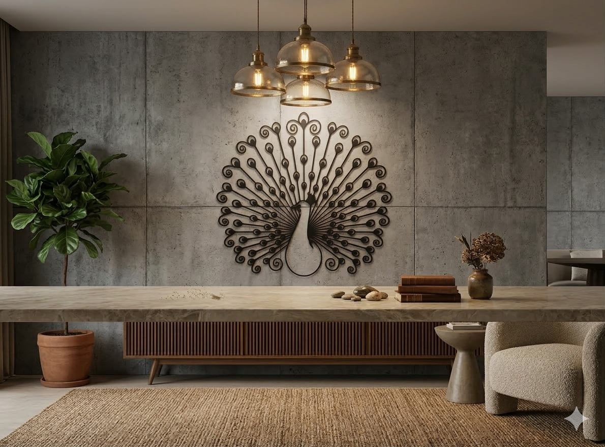 Sparkenzy Royal Peacock Metal Wall Art | Home & Office Wall Decor | Live Demo Before Shipping