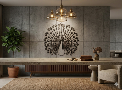 Sparkenzy Royal Peacock Metal Wall Art | Home & Office Wall Decor | Live Demo Before Shipping