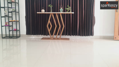Sparkenzy Modern Console Table for Living Room with Marble Top | Entryway foyer table