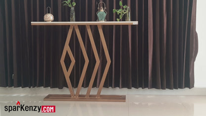 Sparkenzy Modern Console Table for Living Room with Marble Top | Entryway foyer table