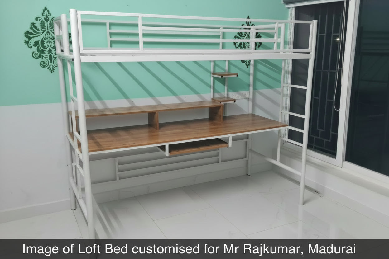 Sparkenzy Metal Bunk bed | Loft bed with Study /work desk