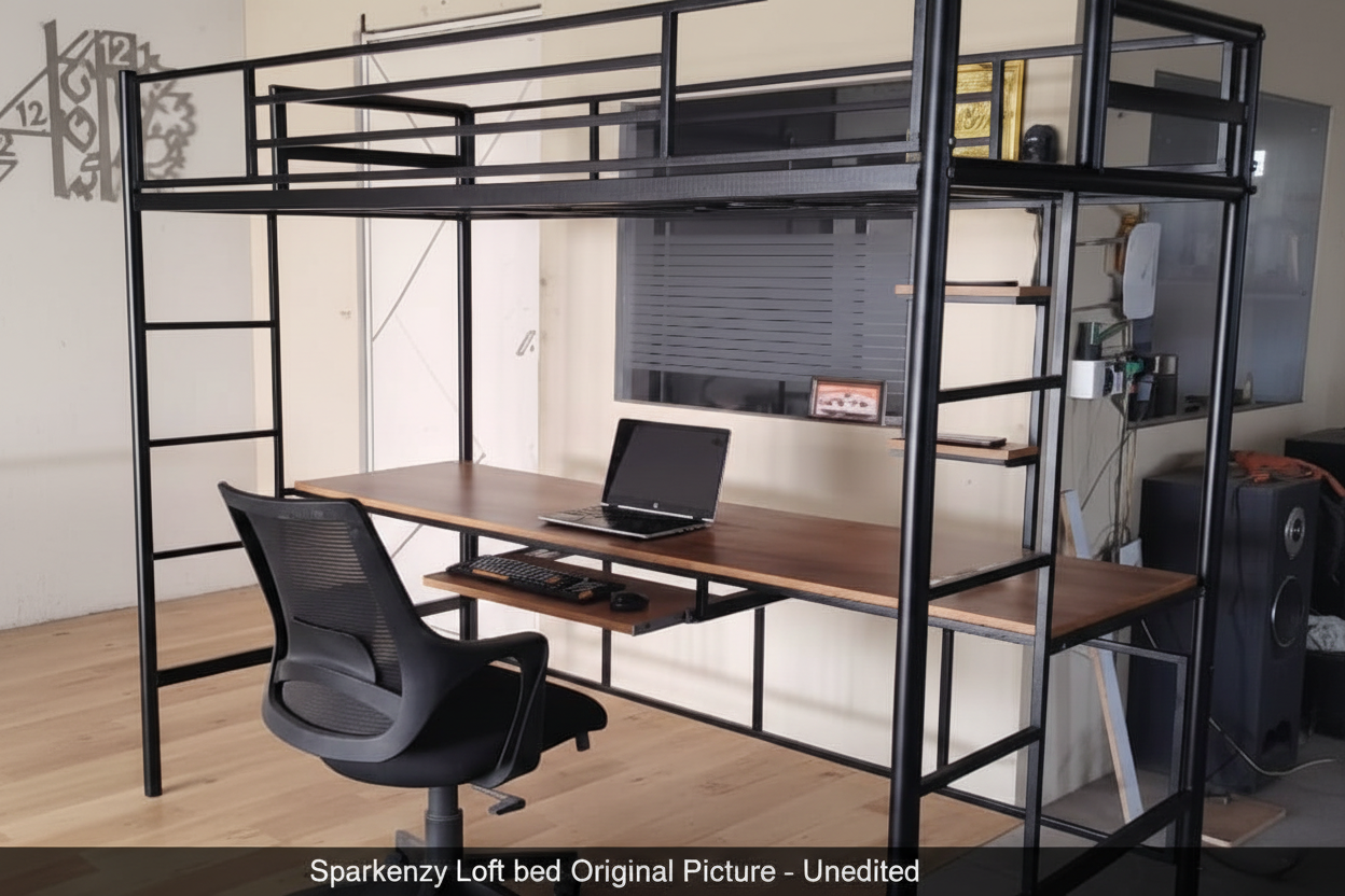 Sparkenzy Metal Bunk bed | Loft bed with Study /work desk