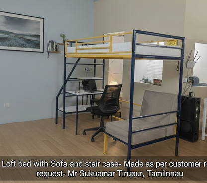 Sparkenzy Metal Bunk bed | Loft bed with Study /work desk