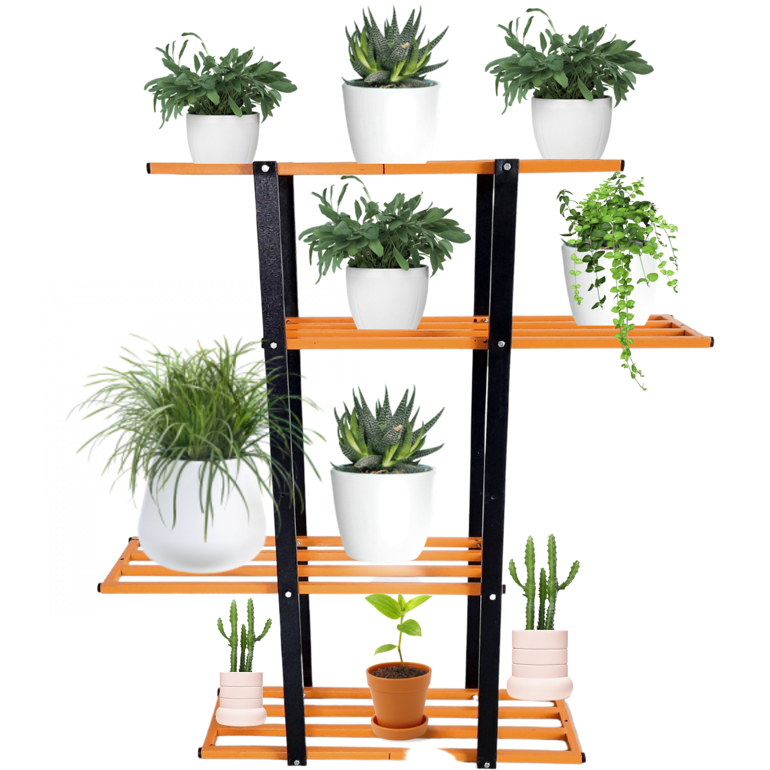 Sparkenzy HD Tall Iron Plant Stand for Indoor | Multipurpose 4 Tier Stand