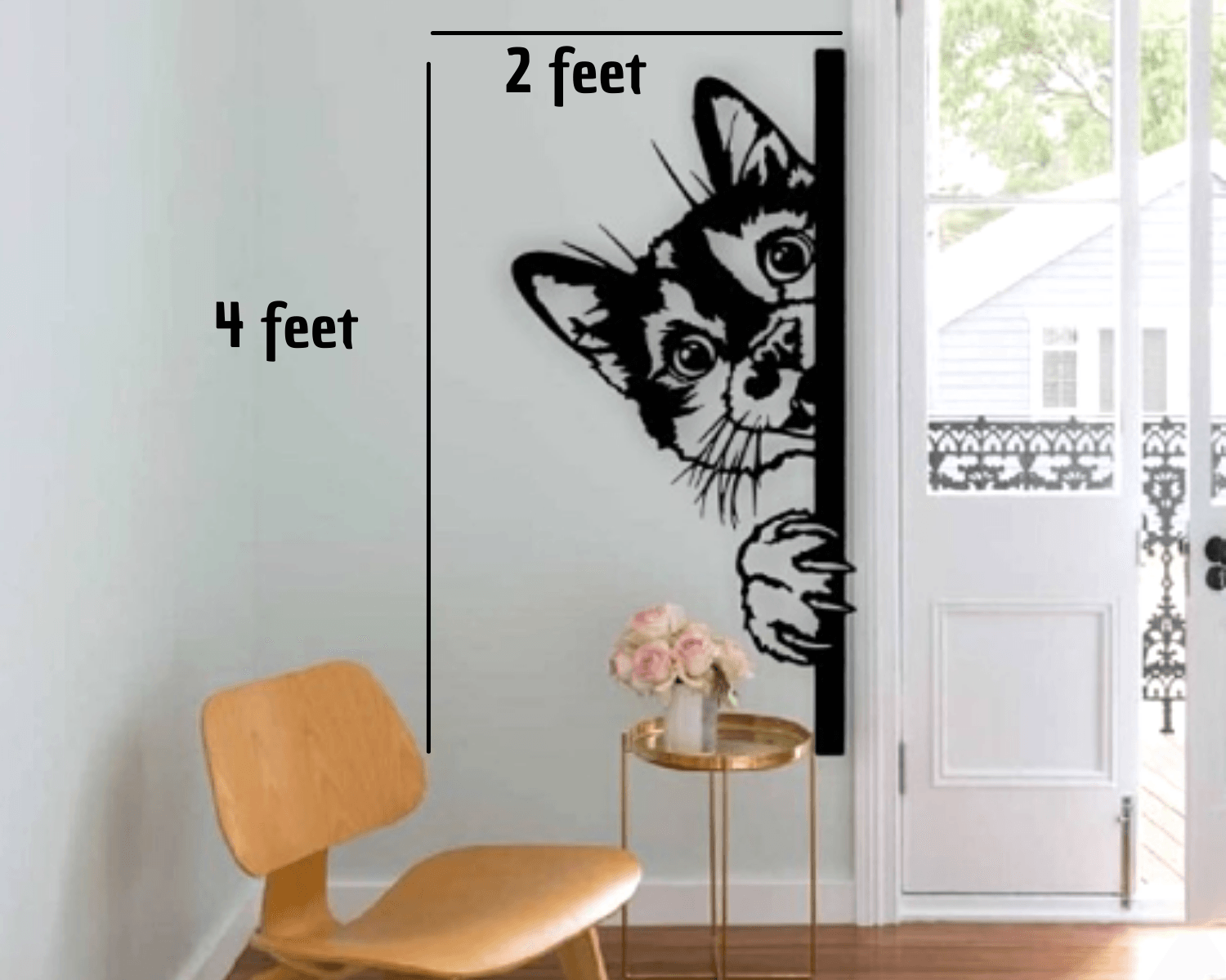Sparkenzy Cat Metal Wall Art | Customized Laser Cut Metal Wall decoration
