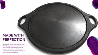 Sparkenzy Pre seasoned Cast iron Dosa Tawa 11 inch | Skillet 10 inch | Combo