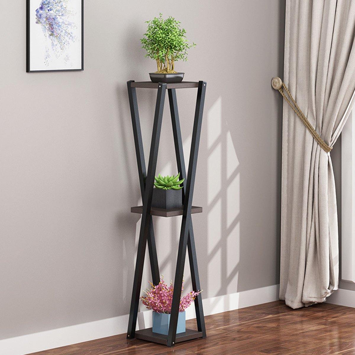 HD - X type Indoor Iron plant stand with 3 Shelf