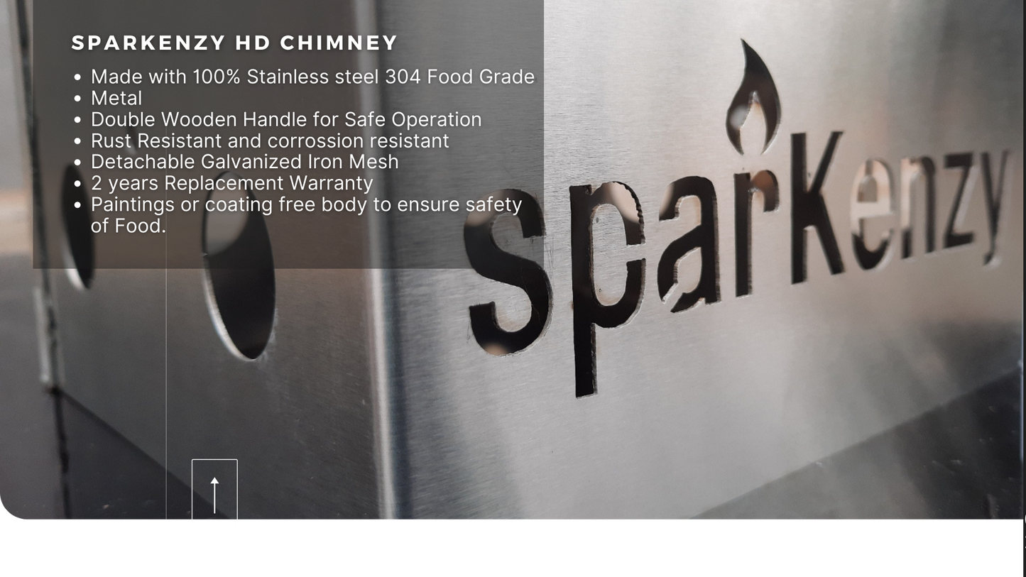 Sparkenzy Barbeque Chimney Starter | Charcoal Starter | Stainless Steel