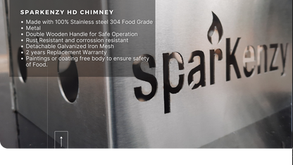 Sparkenzy Barbeque Chimney Starter | Charcoal Starter | Stainless Steel