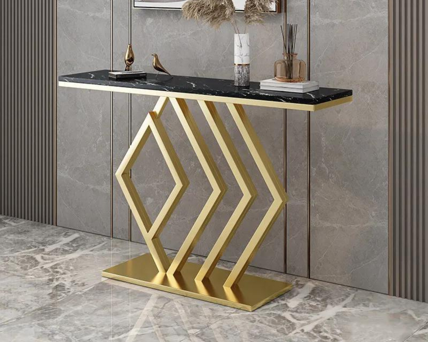Sparkenzy Modern Console Table for Living Room with Marble Top | Entryway foyer table