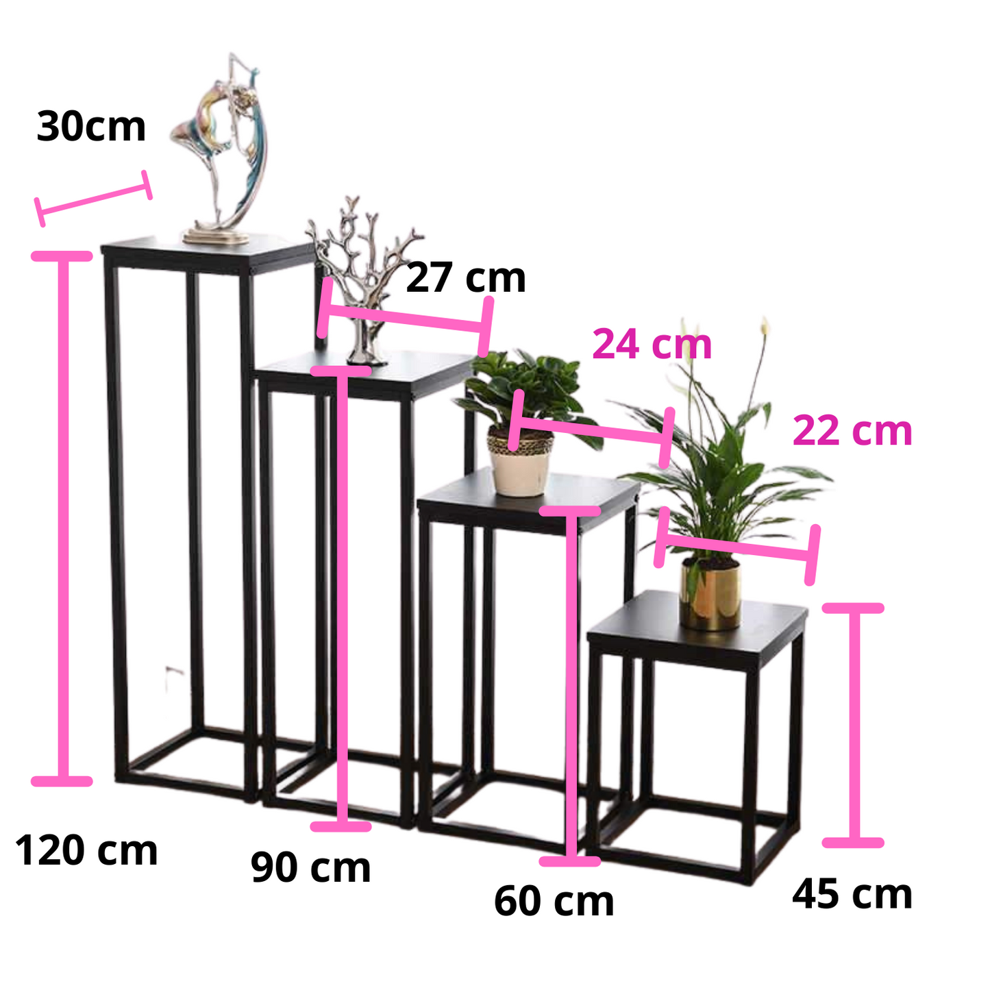 Sparkenzy HD Designer Box type metal plant stand | Pack of 4