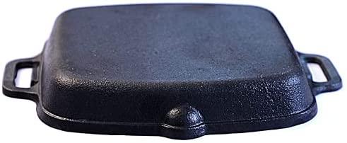 Sparkenzy Cast Iron Grill Pan | Griddle Pre Seasoned 10 inch
