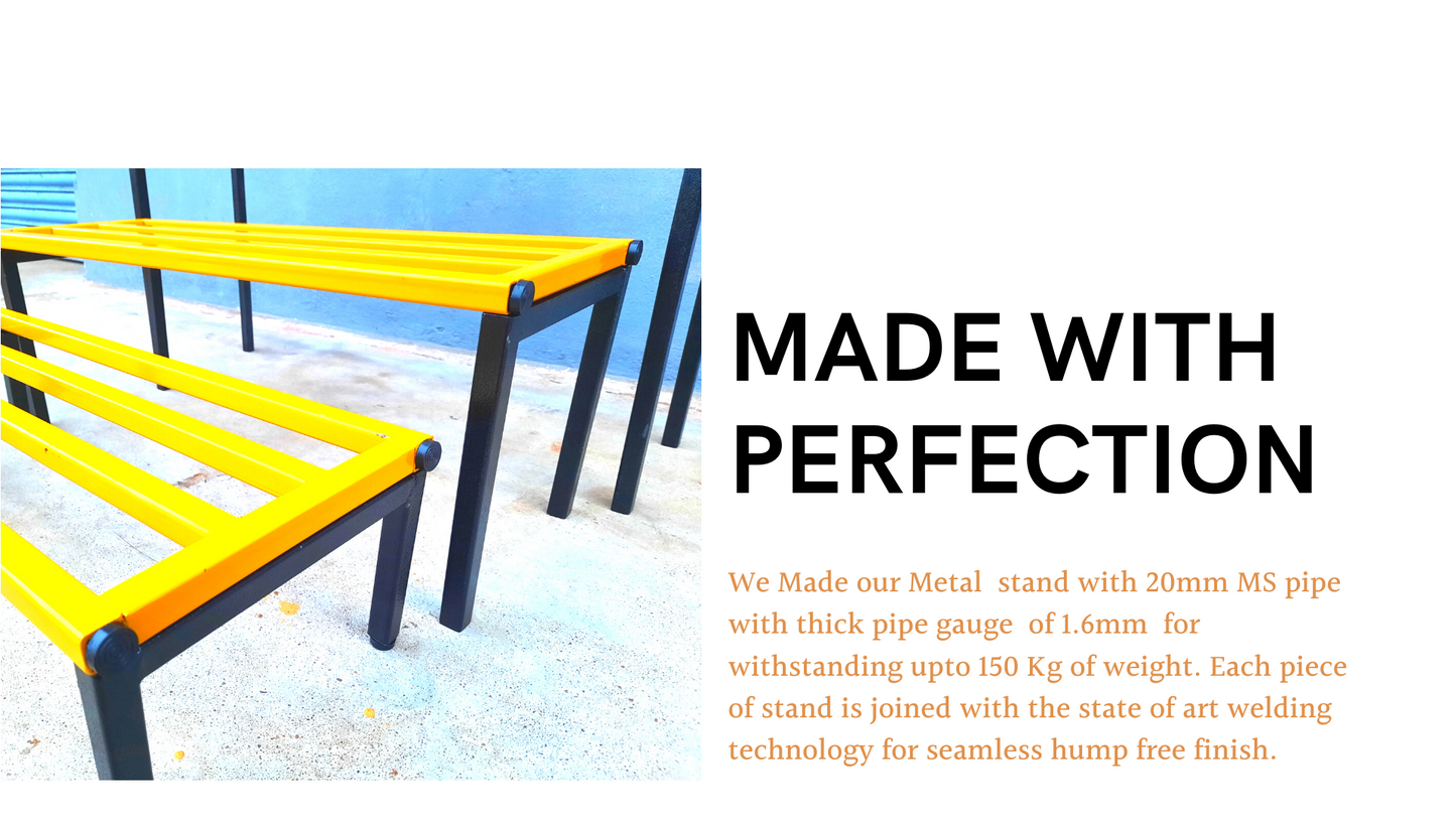 Sparkenzy HD 3 Step Multi Color Garden Flower Pot Stand for balcony | Gold and Black