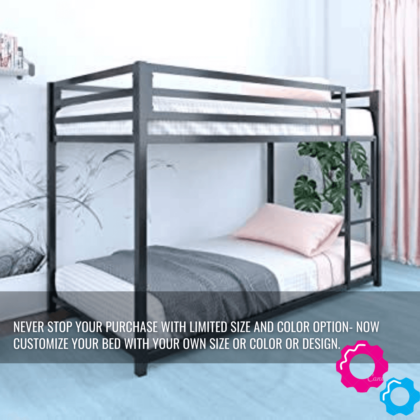 Sparkenzy bunk bed for Adults and kids | twin bunk bed frame | bunk bed