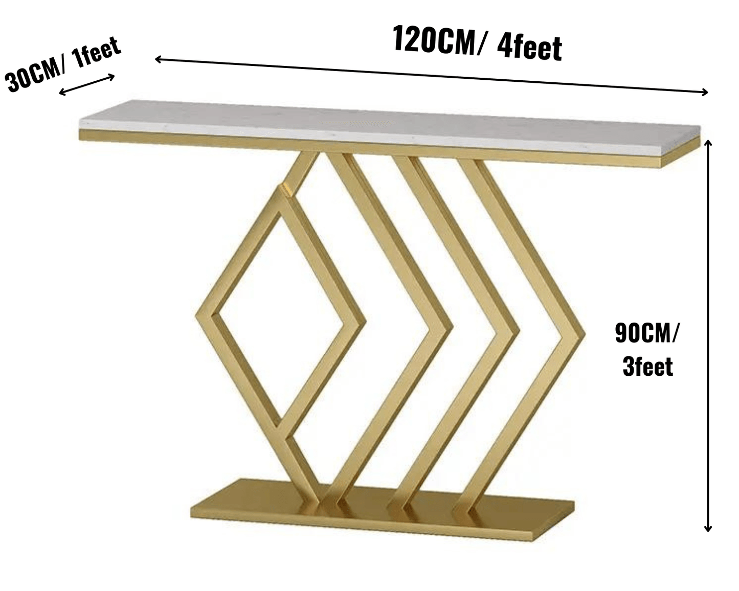 Sparkenzy Modern Console Table for Living Room with Marble Top | Entryway foyer table